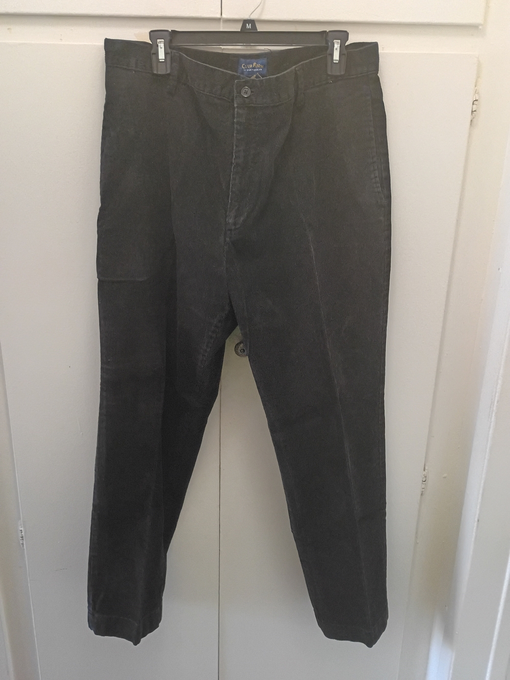 Club Room Men's Black Corduroy Straight-Leg Pants